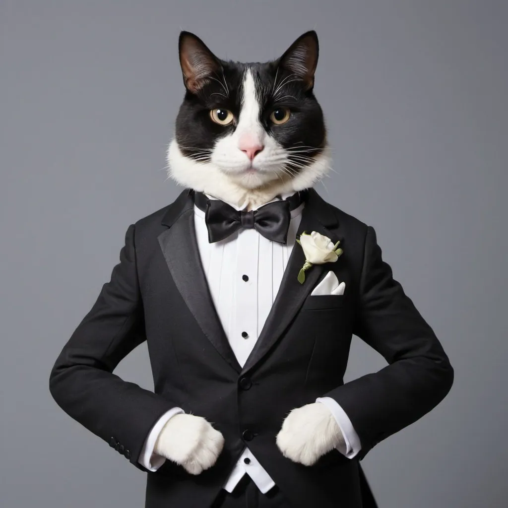 Prompt: Anthropomorphic har in tuxedo