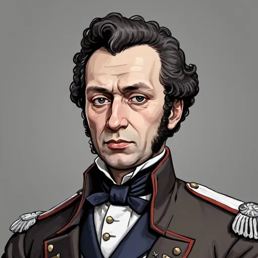Prompt: draw Pushkin in the style of the Hearts of Iron IV ruler
