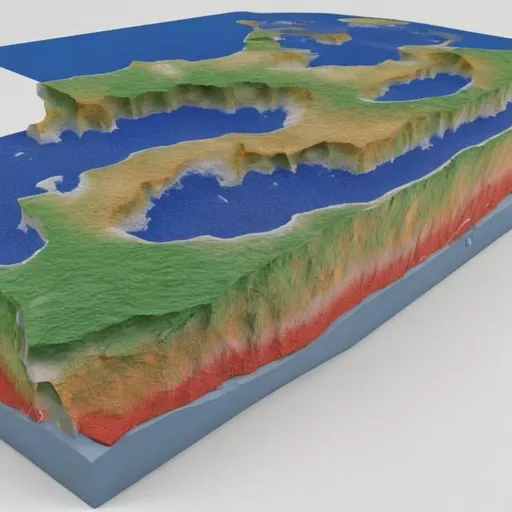 Prompt: convergent plate boundary model
