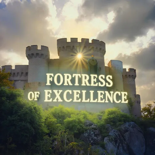 Prompt: "Fortress of Excellence"
Verse 1:
We built a fortress, strong and tall,
Brick by brick, through rise and fall,
With dreams as walls and hope as key,
We’ve reached the peak, we’re finally free.
Chorus:
In this fortress of excellence we stand,
Guided by our dreams, hand in hand,
Our strength unbreakable, hearts so true,
The future’s bright for me and you.
Fortress of excellence, our pride,
Together we’ve soared, we’ve reached the sky,
With courage, hope, and unity,
We’re the architects of destiny.
Verse 2:
Through storms and doubts, we held our ground,
Our spirit’s fire forever bound,
Lessons learned and bonds so deep,
In this fortress, our dreams we keep.

Chorus:
In this fortress of excellence we stand,
Guided by our dreams, hand in hand,
Our strength unbreakable, hearts so true,
The future’s bright for me and you.
Fortress of excellence, our pride,
Together we’ve soared, we’ve reached the sky,
With courage, hope, and unity,
We’re the architects of destiny.
Bridge:
Let’s raise our voices, let them ring,
Celebrating all we bring,
A legacy of strength and grace,
Forever in this sacred space.
Chorus (Repeat):
In this fortress of excellence we stand,
Guided by our dreams, hand in hand,
Our strength unbreakable, hearts so true,
The future’s bright for me and you.
Fortress of excellence, our pride,
Together we’ve soared, we’ve reached the sky,
With courage, hope, and unity,
We’re the architects of destiny.
