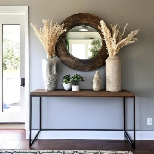 Prompt: Modern Beach house entry table design 