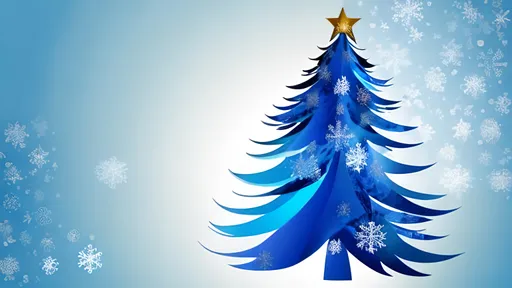 Prompt: christmas tree abstract blue white 
