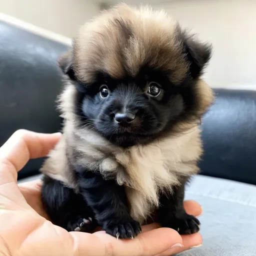 Prompt: tiny fluffy baby puppy cub
