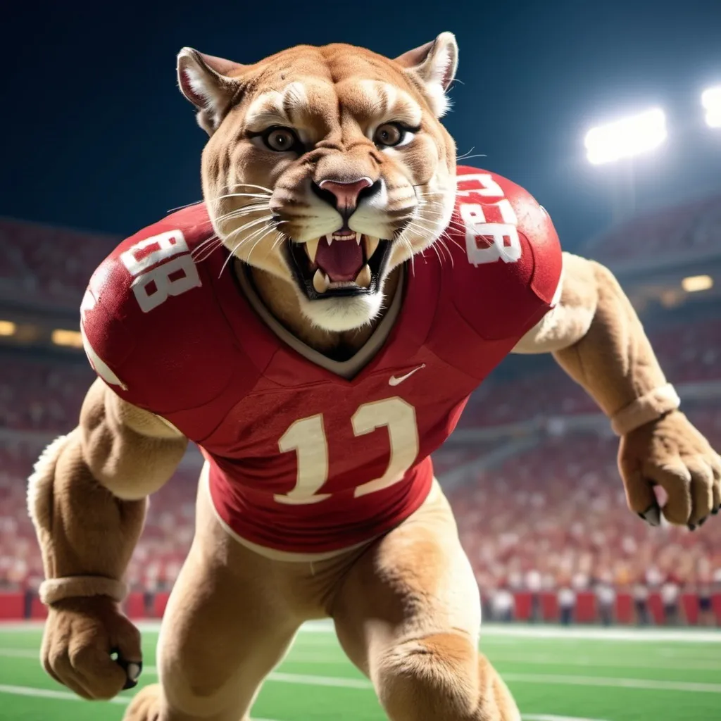 Prompt: cougar football mascot full body