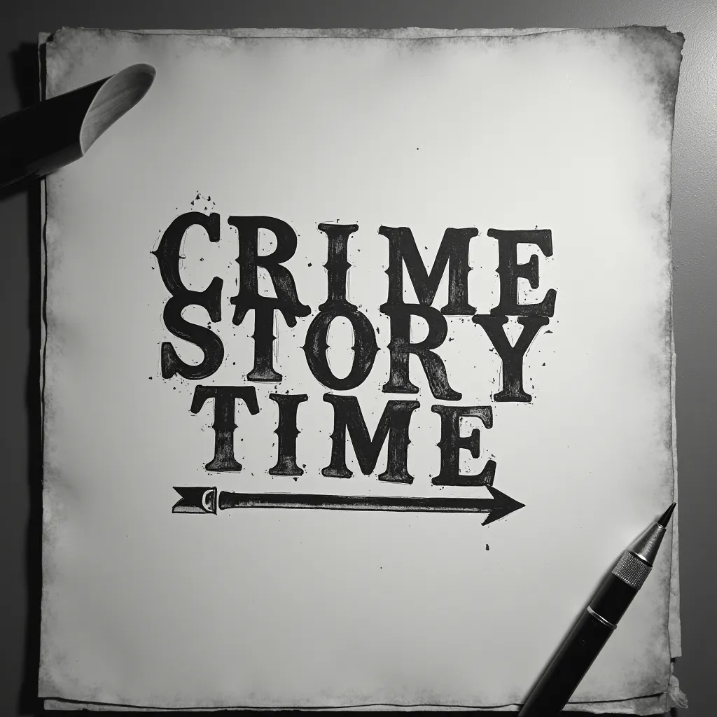 Prompt: typewritter writing of the text Crime story time on a police old file; Artgerm, serial art, a black and white photo.