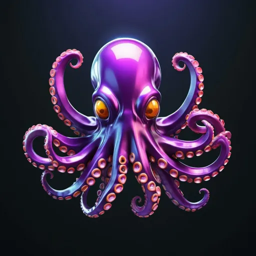 Prompt: Detailed digital logo design for Pulpo Tintes, octopus centerpiece, 3D rendering, vibrant colors, sleek metallic textures, high quality, professional, modern, futuristic aesthetic, dynamic composition, automotive theme, cool lighting effects, glossy finish, detailed tentacles, striking visual impact, captivating design