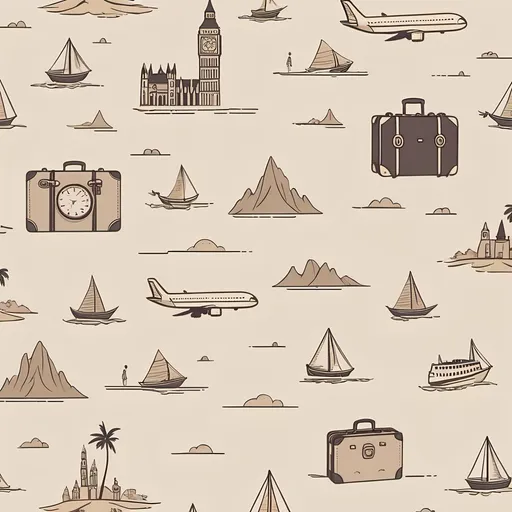 Prompt: simple wallpaper with travel theme neutral colors