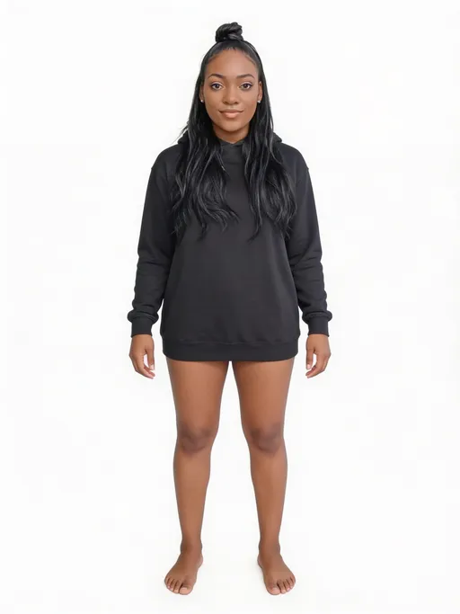 Prompt: The images Image1 represent the character. the character's clothing is Image1 clothes. 生成角色全身视图。保持自然站立姿势，双臂自然下垂，双脚与肩同宽。使用纯白色背景。确保从头到脚完整呈现，符合人体比例。