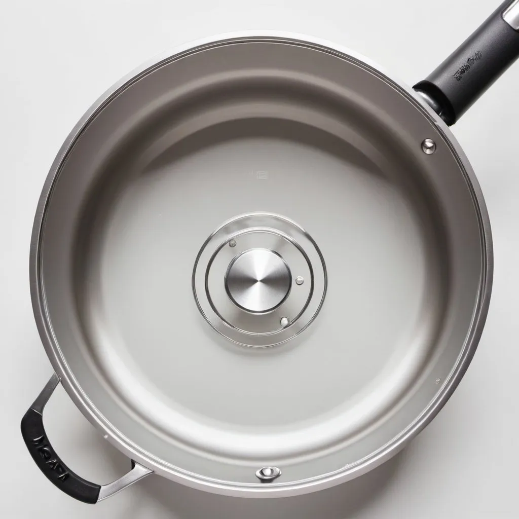 Prompt: Fully top-down view frying pan
Transparent lid