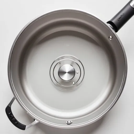 Prompt: Fully top-down view frying pan
Transparent lid