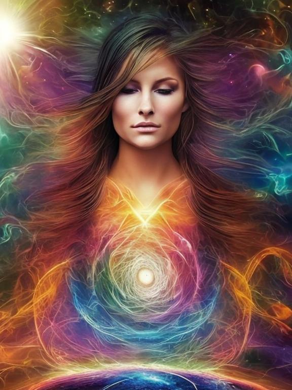 Prompt: A Spiritual experience when you have adhd can turn into a spiraling high. You can go into Mania and psychosis. You are in a state of almost constant bliss, but you are no longer grounded firmly in this reality. You get lost in the rhythm of the universe (breathtaking woman, realistic)