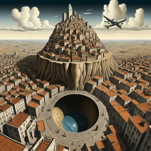 Prompt: Subject: Vertical Ground Extending from Sky to Underground City with Transportation Infrastructure
Type of Image: Stable Diffusion
Art Styles: Surrealism, Fantasy
Art Inspirations: Salvador Dali, M.C. Escher
Camera: N/A
Shot: N/A
Render Related Information: Detailed, High Resolution
