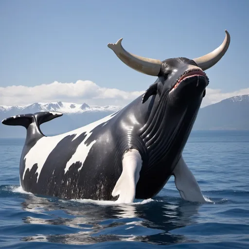 Prompt: A whale pretending to be a cow