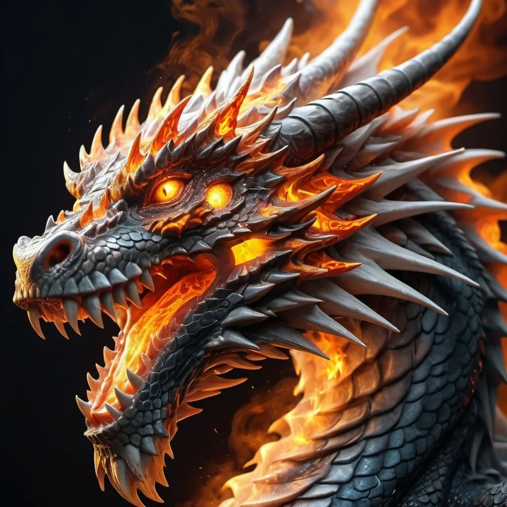 Prompt:  the dragon shod be colers of  ORANGE  AND WHITE UNSTOPABLE  SKIN its POWERFUL glow makes it a  BEST make it look COOL