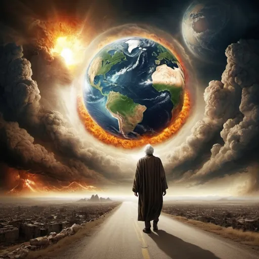 Prompt: Realistic Enoch's vision of the end of the world.