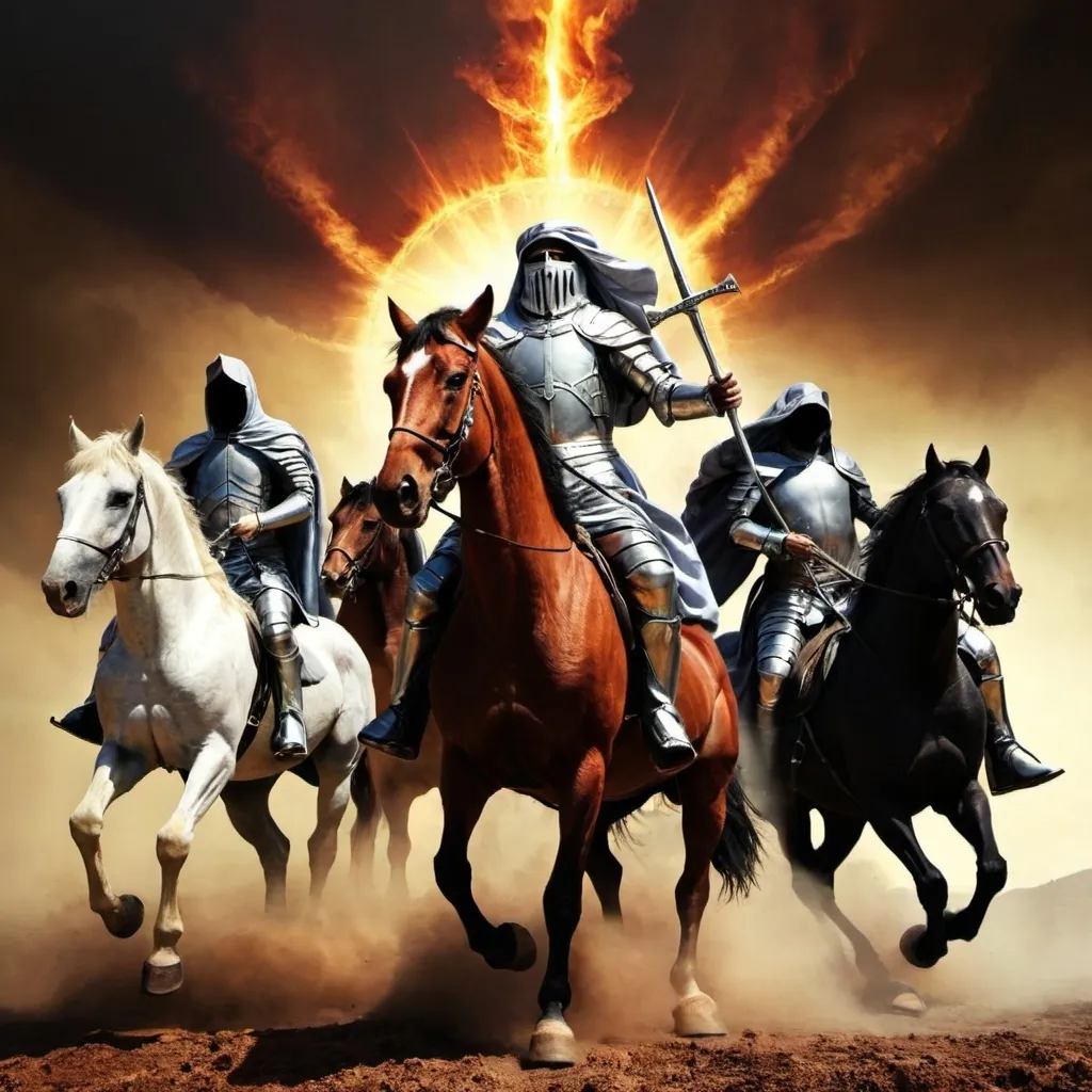 Prompt: the four horsemen of Revelation