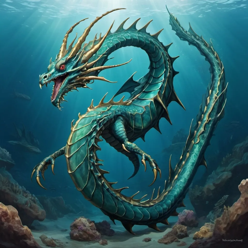 Prompt: Leviathan sea dragon