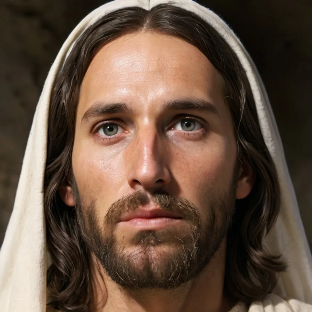 Prompt: the true face of Jesus Christ the only begotten Son of God 