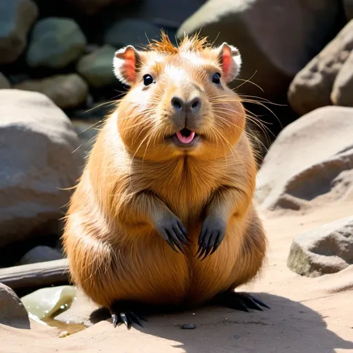 Prompt: a fictional cute capybara
