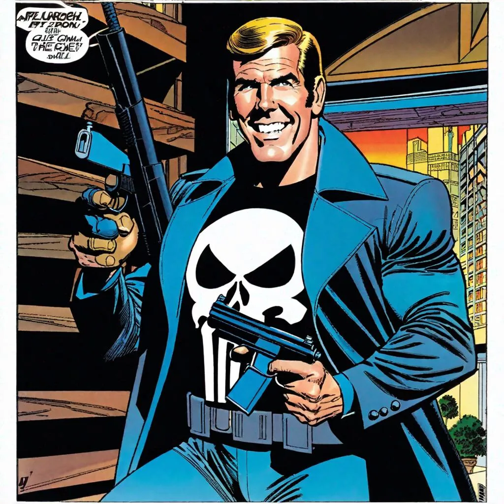 Prompt: Comic book version of Paul Lynde as the Punisher,  art by Walt Simonson