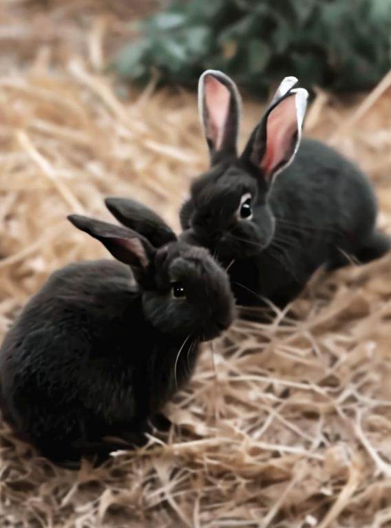 Prompt: a black bunny