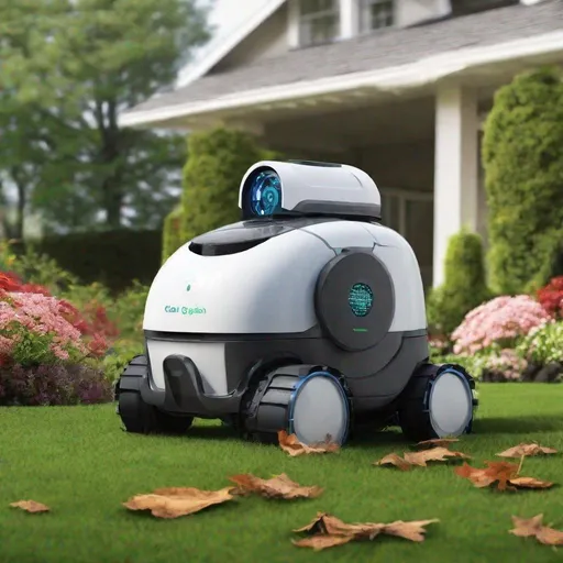 Prompt: Garden Clear Robot

only cylinder outfit and has a collecter on the infront if button

When you clean the garden, and you find the dead leaves are too much to clean, so using this product can help you clean your precious garden without humans. 