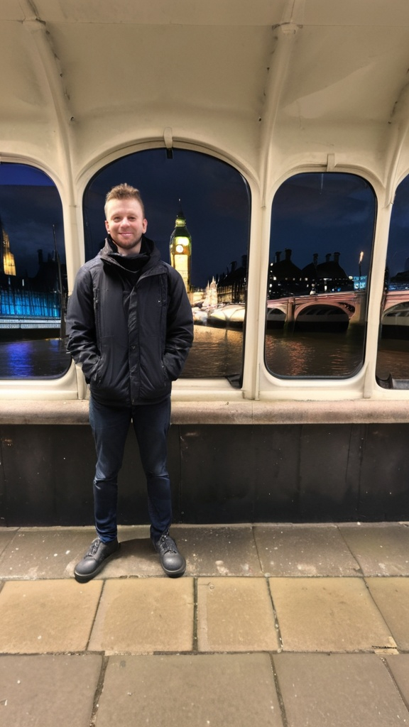 Prompt: me in london