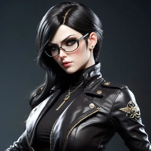 Prompt: Photorealistic images of Bayonetta  in Leather clothes 