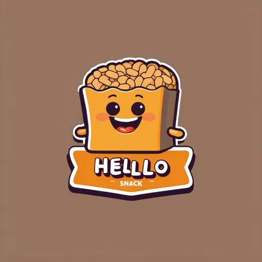 Prompt: 'hello snack' funny logo