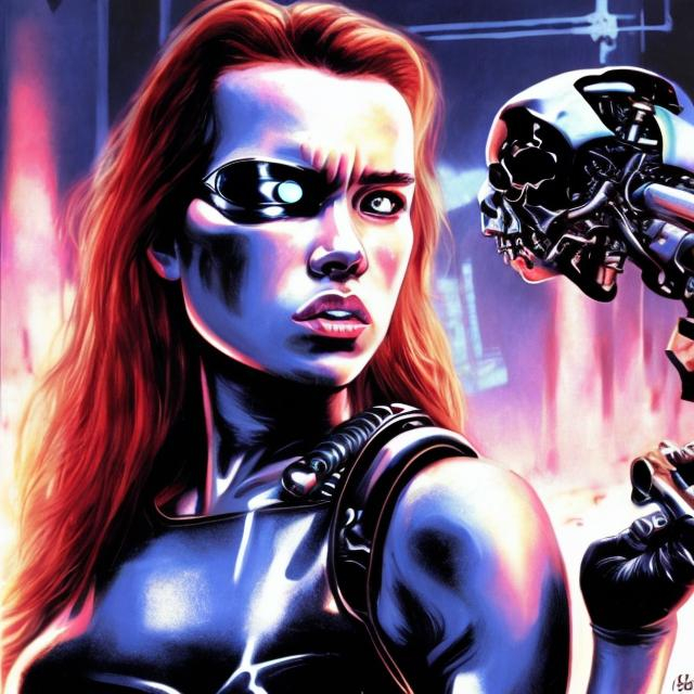 Prompt: Girl terminator