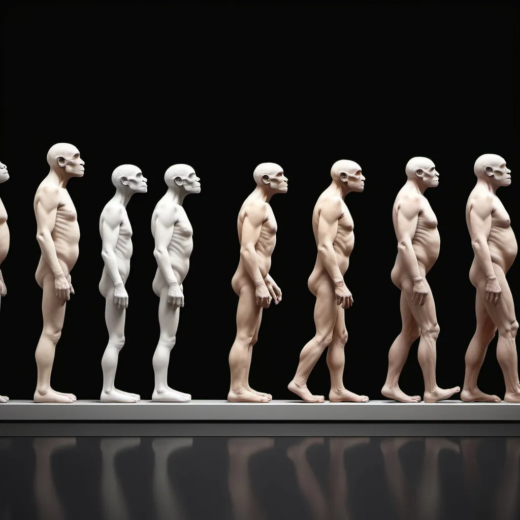 Prompt: Crea imagen de la evolución del ser humano 