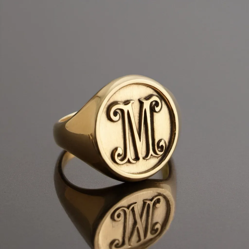 Prompt: The signet ring has 3 letters t,a,m