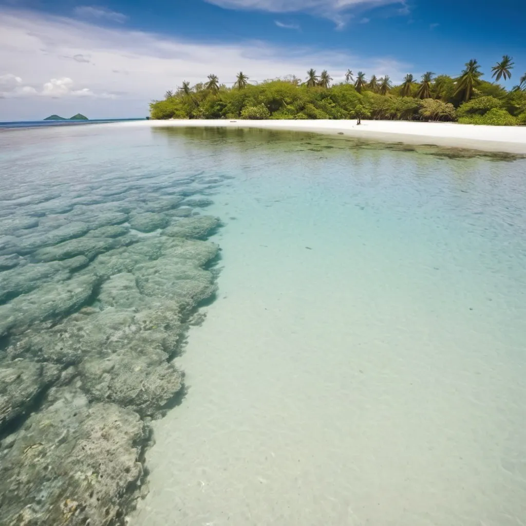 Prompt: Kalanggaman Island: Explore the stunning sandbars and crystal-clear waters of Kalanggaman Island, perfect for snorkeling and sunbathing.