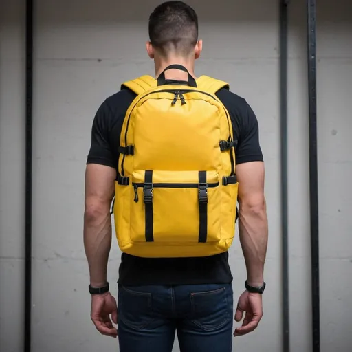 Prompt: Yellow  backapck - strong tough reliable
