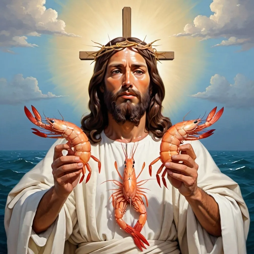 Prompt: shrimp jesus
