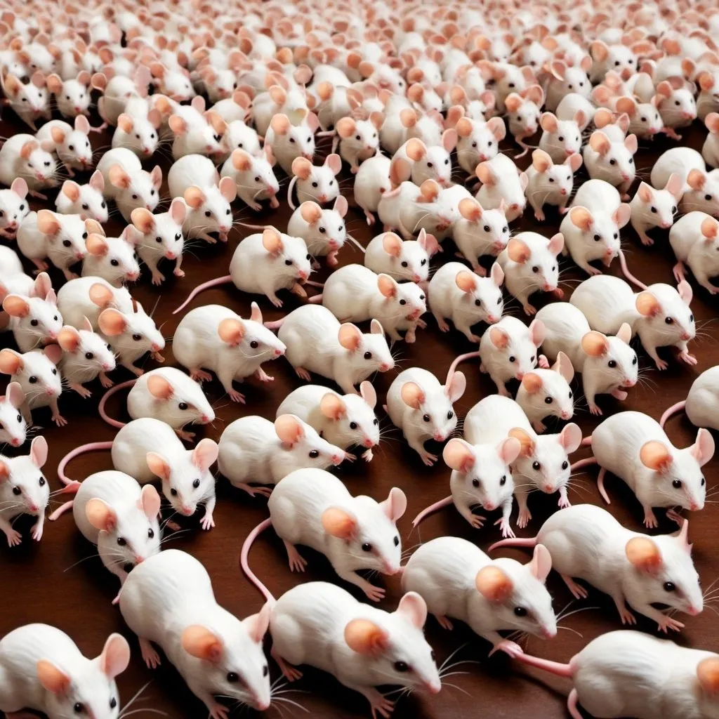 Prompt: 100 Mice running 