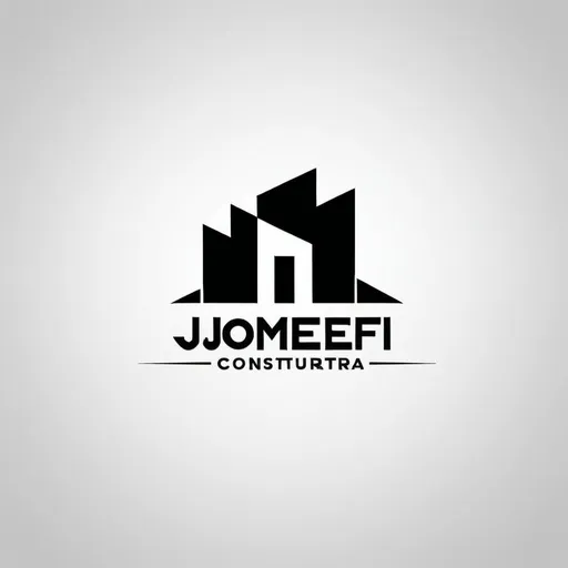 Prompt: Create a logo of a construction company called "Constructora Jomef", which has black and white colors as a base, in a minimalist and empresarial style 