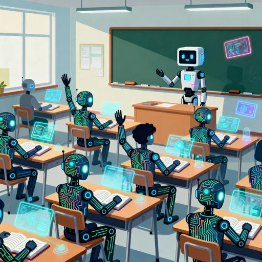 Prompt: a class of AI learning