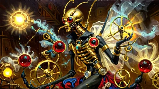 Prompt: Anthropomorphic
Sentient scorpion invader 
Steampunkesque, technologic
Flash, luciferin
Blunderbuss flash brass entwined
Eschatological 
Gossamer veils drift
Chitin glistens, brass entwines
Arcane elegance
Luciferin orbs
Multicolor glow ensnares
Mystical regent
Mist enshrouds the form
Segmented metal gleams bright
Clockwork heart in bronze
Pistons breathe life’s breath
Cogs and gears in soft embrace
Vitality forged
Negatives carve grace
Phong light blooms in copper hues
Refined majesty