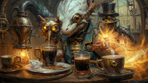 Prompt: Anthropomorphic
Creature technological
Steampunkesque, sentient
Dragon vertebrate
   Winding tubes within,
   Espresso’s lifeblood pulses,
   Through bronzed arteries.
Morning light with deep shadows
Copper and leather
Arthropodean
indomitability
Adroitly clever
shadows heavy yore
Soldier melds arthropod grace
Arachnid warrior
Designer's garb, refined
Blunderbuss poised flashing fight
Rifle steampunkesque
Magical entwine
Tenebrous subterranean,
Umbriferous kin.
Fashion's elegance
weaponry Ala
Historic blend stirs
Dynamic soldier
In swirling veils of smoke dance
Otherworldly charm