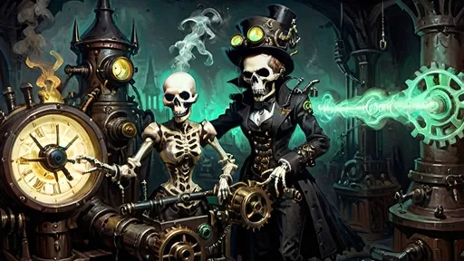 Prompt: Anthropomorphic
Sentient technological
Steampunkesque, ghoulish

In eldritch machine,
Gears entwined with bone do creak,
Specter of brass reigns.

Blunderbuss of dread,
Phosphorescent gleam ignites,
Sinister light glows.

Gothic spires crumble,
Smoggy tendrils coil in gloom,
Ruination spreads.

Phantoms clash with scales,
Draconic breath burns the night,
Wars of old rekindle.