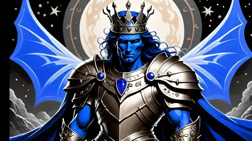 Prompt: In the battlefield's grim and fateful hour,  
The king, in dire straits, donned with runic might,  
His breastplate, a cobalt blue luciferin power,  
Glowing trompe l'oeil, radiating in the night.
Bronze and copper accouterments adorned,  
Reflecting his ethereal ethereal hue,  
A king, in soulful gaze, his fate forewarned,  
For in battle's dance, his destiny he'll pursue.

Steaming brass machine,
Latte swirls in artful froth,
Castle's walls at dusk.
 Milk dances in cup,
Gothic battlements aglow,
Twilight's warm embrace.
Brass and metal gleam,
Enchanted castle at dusk,
Latte artistry.

Amidst the fray, enchanted by his spell,  
Bewitched daemon imps arise,  
Their presence in the battle does compel,  
A dynamic clash beneath the darkening skies.
In fierce interaction with these spectral beings,  
The king's strength and valor put to test,  
His spirit, a beacon in the chaos it brings,  
In a realm where courage and fate manifest.
With each movement, a narrative unfolds,  
As anthropomorphic characters align,  
In the king's story, where destiny molds,  
A saga of bravery and honor intertwined.
Through the clash of forces, light and dark,  
The king's presence shines in cobalt blue,  
A soulful citation in battle's stark embark,  
A monarch in bronze and copper, true.
In this tapestry of conflict and strife,  
Where skeletal imps and warriors entwine,  
The king, in his regal essence rife,  
Embodies a legacy, steadfast and divine.
