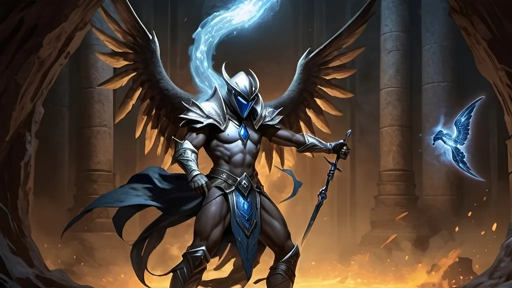 Prompt: Subterranean,  
Born of shadows and blue light,  
P'felit emerges.
Luciferin blue,  
Cerulean magic's touch,  
Marks him ‘Blue Ranger’.
Elders teach him well,  
Surface secrets come to light,  
Humans stir his quest.
Long-past father’s path,  
Walking between light and dark,  
Ancient bonds recalled.
Trained for centuries,  
Fate’s burden heavy to bear,  
Mankind’s hope renewed.
Arcane meets human,  
Half-Drow seeks to bridge the gap,  
In night’s fierce ballet.
Where wizards once clashed,  
P'felit’s light casts new shadows,  
Guardians unite.
Spectral allies wait,  
Guided by his radiant glow,  
Balance sought through pain.**
Sacrifice endured,  
For the future intertwined,  
Magic leads his way.
Drow elf, blue ranger,  
Instrumental in this tale,  
His legacy dawns.