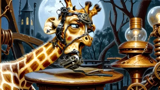 Prompt: In the advanced steampunkesque world of anthropomorphic cute giraffes, where gears and steam power their society, a sense of urgency fills the air as whispers of an End of the World scenario ripple through the city. With a graceful yet rapid movement, the elegant giraffe inventor carefully selects intricate tools and contraptions, each a masterpiece of brass and polished wood, and places them within the BoV (Bag of Vitality) - a marvel of engineering designed for swift evacuation.
The inventor's long, nimble neck elegantly slides medical supplies into compartments, secures delicate clockwork devices, and tucks away essential provisions within the sturdy yet stylish satchel. The urgency of the moment is reflected in the focused determination mirrored in their keen eyes, a dedication to readiness in the face of uncertainty.
As the last item is carefully placed, the inventor pauses for a moment, a mix of resolve and apprehension in their gaze. The weight of the BoV on their back serves as a reminder of the responsibility they bear, not just for their own survival, but for the knowledge and innovation they carry within this steampunkesque world on the brink of upheaval. With a final adjustment, the straps are secured, and the inventor stands tall, ready to embark on the unknown journey ahead, the promise of a new adventure tinged with both excitement and a hint of trepidation.