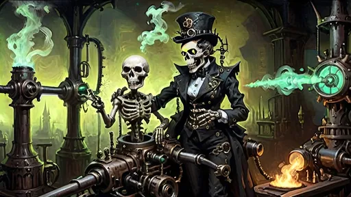 Prompt: Anthropomorphic
Sentient technological
Steampunkesque, ghoulish

In eldritch machine,
Gears entwined with bone do creak,
Specter of brass reigns.

Blunderbuss of dread,
Phosphorescent gleam ignites,
Sinister light glows.

Gothic spires crumble,
Smoggy tendrils coil in gloom,
Ruination spreads.

Phantoms clash with scales,
Draconic breath burns the night,
Wars of old rekindle.