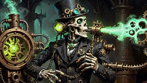 Prompt: Anthropomorphic
Sentient technological
Steampunkesque, ghoulish

In eldritch machine,
Gears entwined with bone do creak,
Specter of brass reigns.

Blunderbuss of dread,
Phosphorescent gleam ignites,
Sinister light glows.

Gothic spires crumble,
Smoggy tendrils coil in gloom,
Ruination spreads.

Phantoms clash with scales,
Draconic breath burns the night,
Wars of old rekindle.