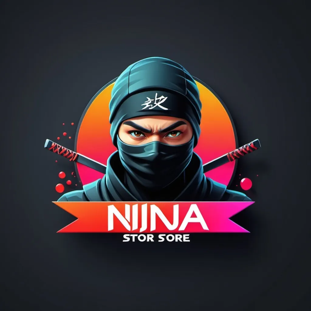 Prompt: Creating a 3D logo with the name of Ninja store