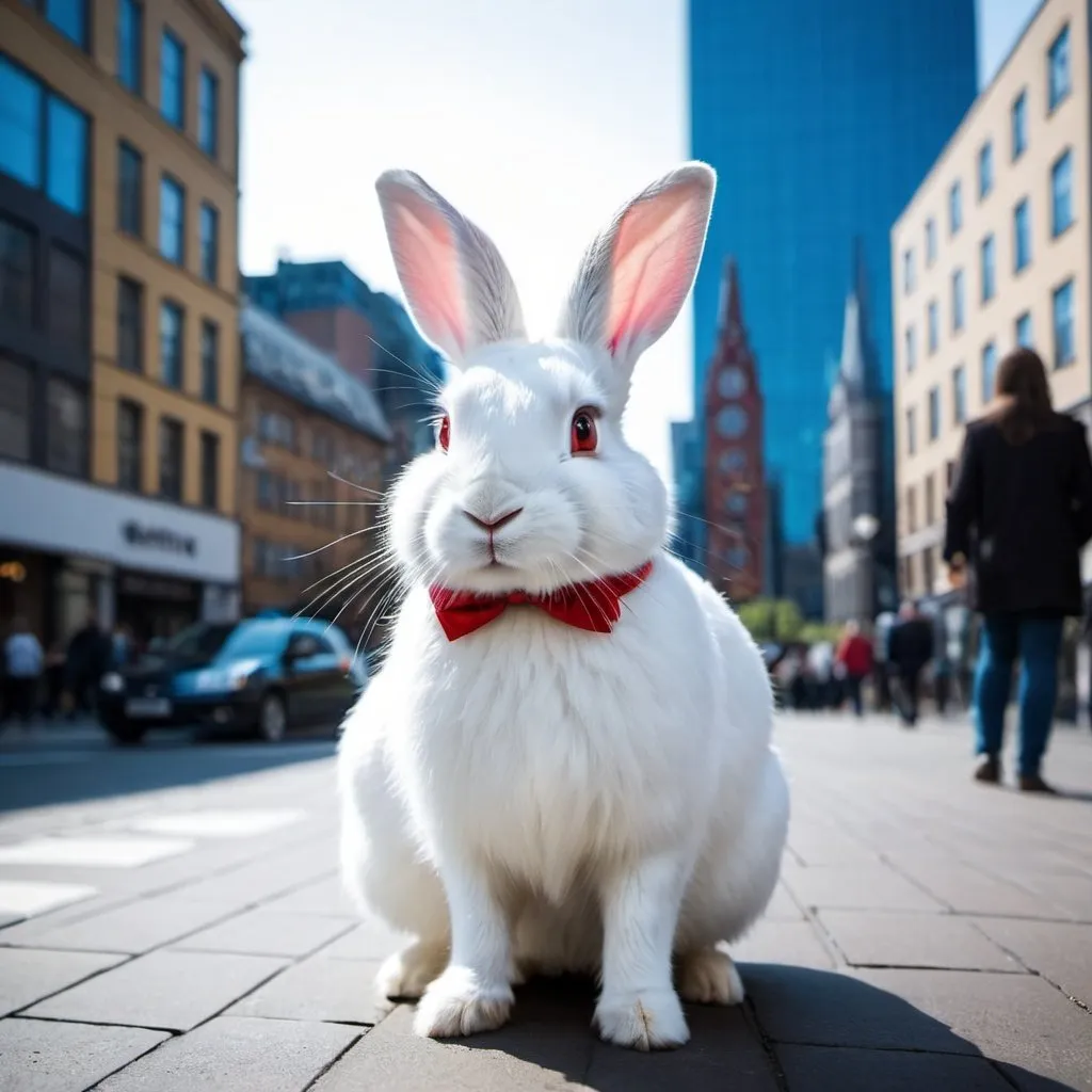 Prompt: WHITE RABBIT, CITY