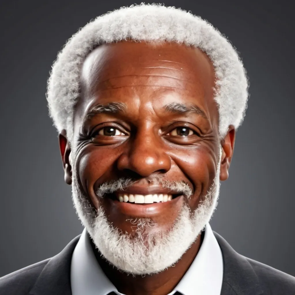 Prompt: black man old with white beard  , realistic , smiling
