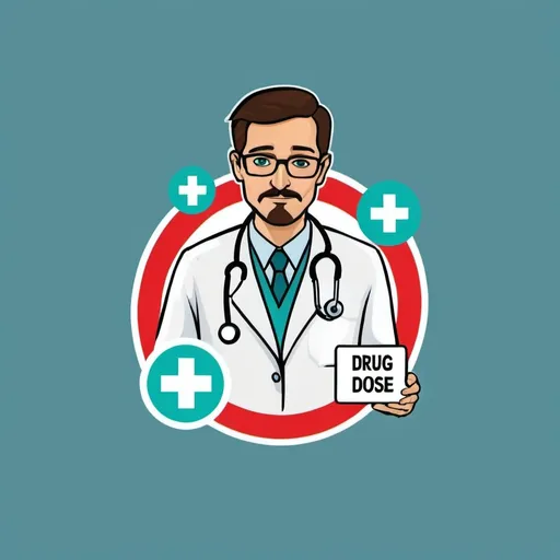 Prompt: I have a telegram channel name drug dose made easy. 
The channel has contents about drug dose in it. Create a logo for it
I want the logo to have a clip art of a doctor in it